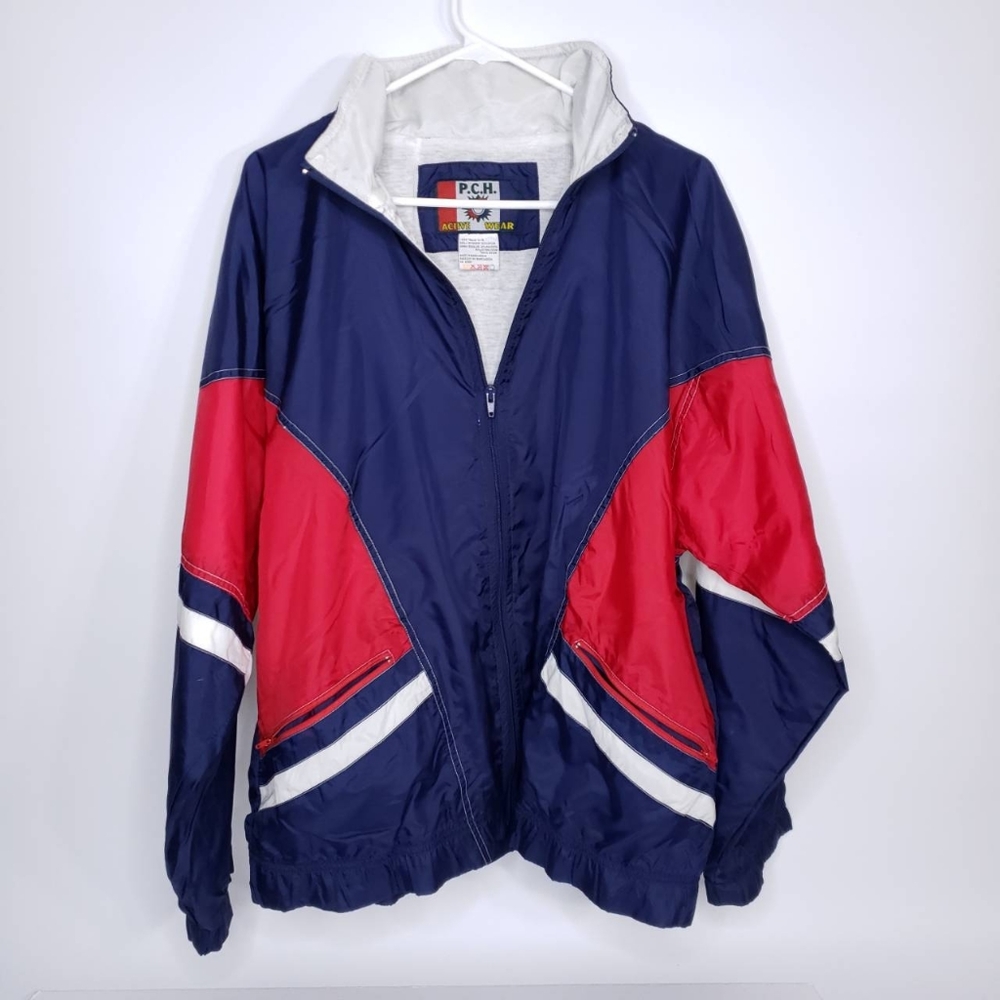 Vintage PCH Pacific Coast Highway Men's Windbreaker Zip Up Jacket Size L